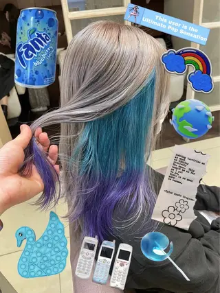 セミロング カラー hollo原宿所属・パーマ/ハイトーン 🎀Rumiのヘアスタイル