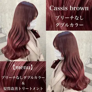 ロング カラー パーマ ヘアアレンジ メンズ ネイル マツエク・マツパ ブリーチなし透明感 カラー/MISANOのヘアスタイル
