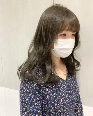 セミロング カラー minami🪷 暖色カラーのヘアスタイル