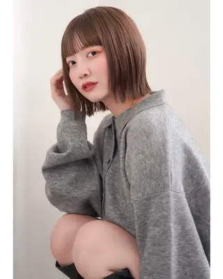 ミディアム おしゃれボブ/暖色 カラー🧶いろはのヘアスタイル