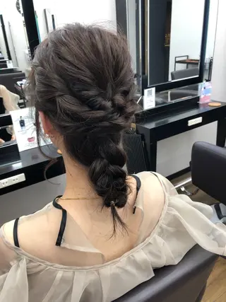 セミロング ヘアアレンジ 下妻 カラーエクステ難波のヘアスタイル