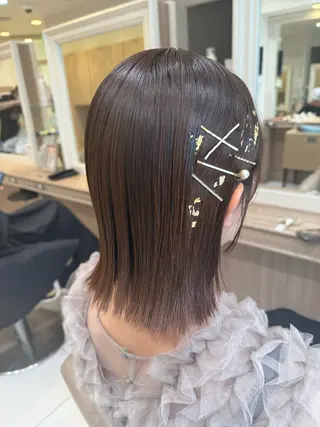 ミディアム ヘアアレンジ 韓国ヘアメイク🎀/ 縮毛矯正✨山本媛香のヘアスタイル