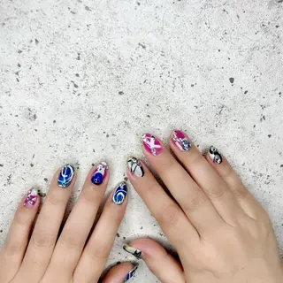 セミロング カラー パーマ ヘアアレンジ メンズ キッズ ネイル マツエク・マツパ Salon Ｋのネイルデザイン