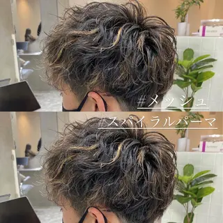 カラー パーマ メンズ 梅田中崎町メンズ 美容師ユースケのヘアスタイル