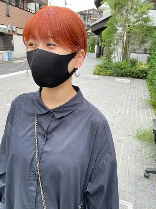 ショート カラー パーマ/透明感カラー /ボブ/吉田一生のヘアスタイル