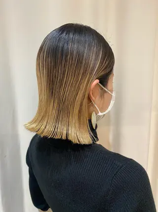 ミディアム カラー パーマ ヘアアレンジ メンズ キッズ ネイル マツエク・マツパ 暖色系/透明感 治野心のヘアスタイル