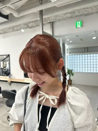 ミディアム カラー 愛結 暖色カラー🎀🩰のヘアスタイル