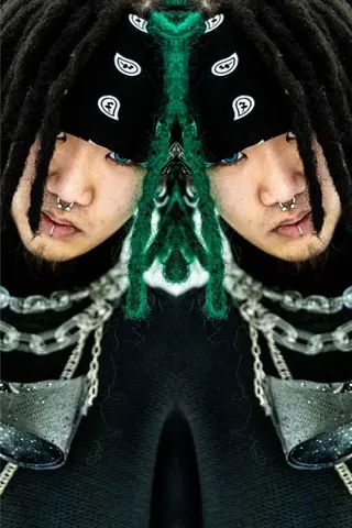 ロング カラー ヘアアレンジ haco+所属・🌈派手髪エクステ ブレイズ🌈ひろとのヘアスタイル