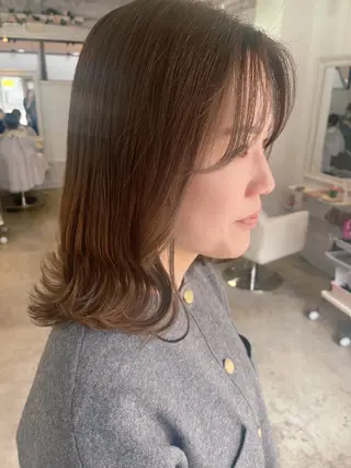 ミディアム カラー 暗髪ツヤ感カラー🌼 いしいゆうこのヘアスタイル