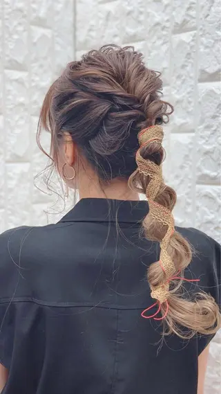 ロング カラー パーマ ヘアアレンジ 【tejina】 ochiのヘアスタイル