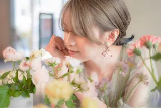 セミロング カラー ヘアアレンジ 🌷花屋併設🌷 西松さらのマツエク・マツパデザイン