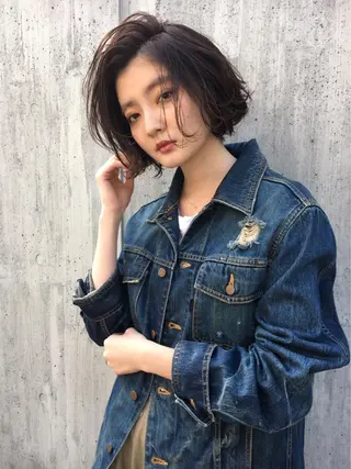 ショート カラー 透明感/オリーブ/ グレージュ/YUKAのヘアスタイル