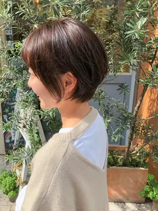 ショート カラー パーマ ショートボブ💗 ヤマネシオリのヘアスタイル