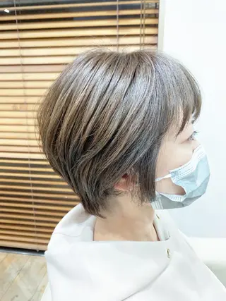 ショート カラー 銀座⚜️【脱白髪染め 美髪矯正】トグチのヘアスタイル