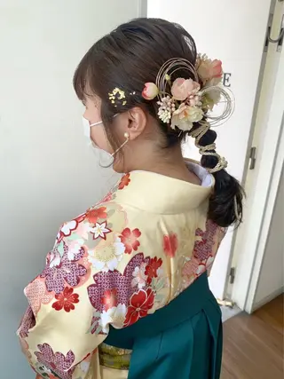 セミロング ヘアアレンジ 羽エクステ/シール エクステ/横浜駅5分のヘアスタイル