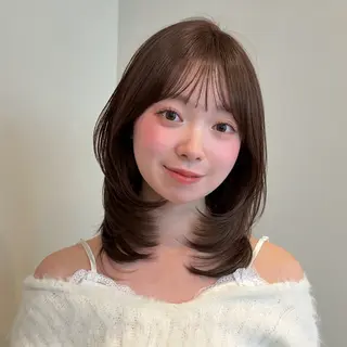 ミディアム sora/レイヤー/ 透明感カラー🎀のヘアスタイル