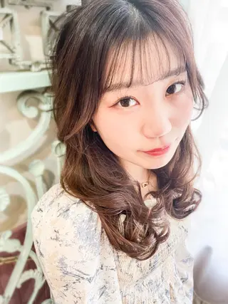 セミロング カラー パーマ ヘアアレンジ メンズ 表参道Lise おおいしおりのヘアスタイル