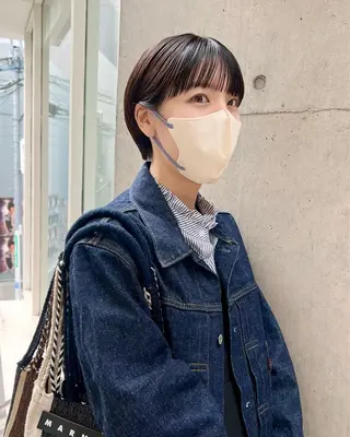 ショート センターパート/ 暖色カラーayuのヘアスタイル