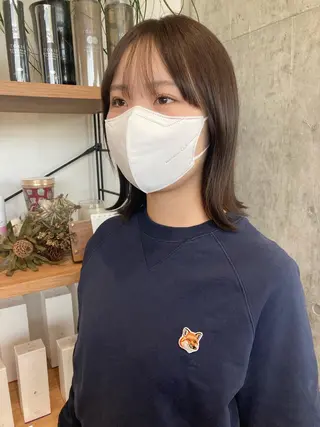 ミディアム ✨色持ちの良い艶 カラー✨蟹江真世のヘアスタイル
