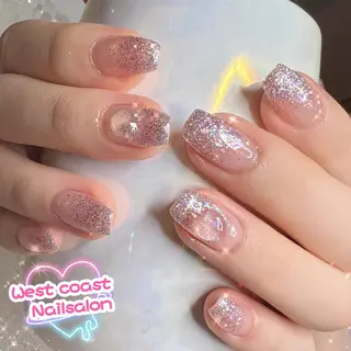 ネイル リボン、ガーリー パーツ放題専門店のネイルデザイン