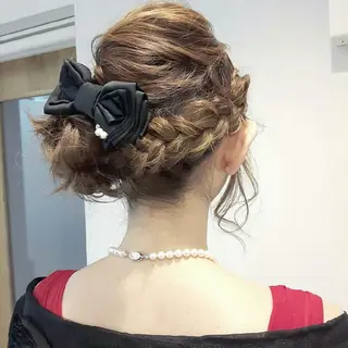 ヘアアレンジ Click所属・クニモトハルナ ボブ/柔らかカラーのヘアスタイル