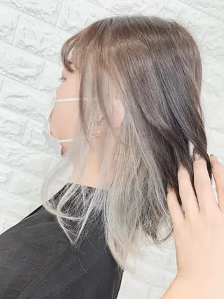ミディアム カラー 福森 みずきのヘアスタイル