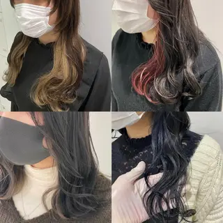 ミディアム カラー パーマ ヘアアレンジ ネイル マツエク・マツパ 韓国風ベージュ🤎 赤みなし🌿横浜🤎のヘアスタイル