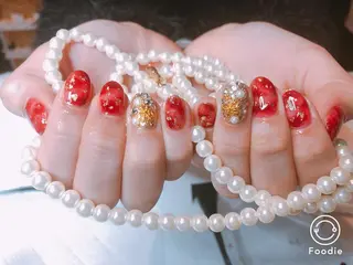 ミディアム ネイル 長さ出し専門 nynaのネイルデザイン