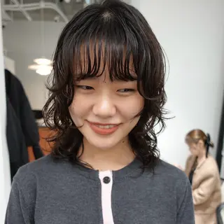 ミディアム パーマ ヘアアレンジ 🌐サトウ リョウ🌐のヘアスタイル