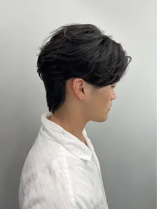 ショート パーマ メンズ ニュアンスパーマ/ ウルフ/ときなのヘアスタイル