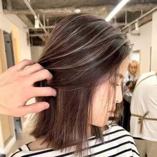 セミロング カラー ボブ/韓国ボブ/ブリ ーチ/鈴木康平のヘアスタイル