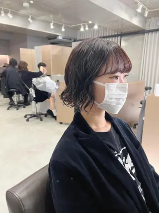 ショート パーマ ボブパーマコテ巻き風 パーマNo1深江秀平のヘアスタイル