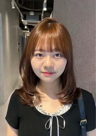 ミディアム YUKI🎀透明感 カラー/暗髪艶カラーのヘアスタイル