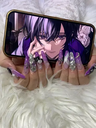 ネイル NES NAIL所属・さゆり￤推しキャラ ￤ロングネイル🩷のネイルデザイン