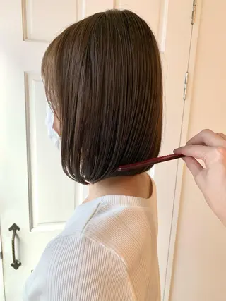 ショート カラー やりすぎないパーマ ニュアンスパーマのヘアスタイル