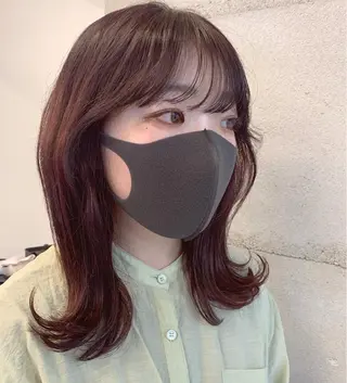 ミディアム カラー 透明感/オリーブ/ グレージュ/YUKAのヘアスタイル