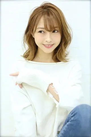 ミディアム カラー パーマ 髪質改善/縮毛矯正/ ボブ/店長/槌矢圭悟のヘアスタイル