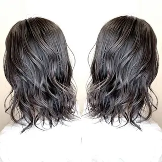 ミディアム カラー 縮毛/レイヤー 韓国/橋口のヘアスタイル