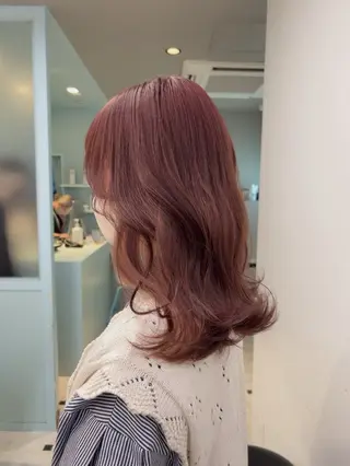 セミロング カラー 🥞ベージュ系カラー 【すずきりほ】🥞のヘアスタイル
