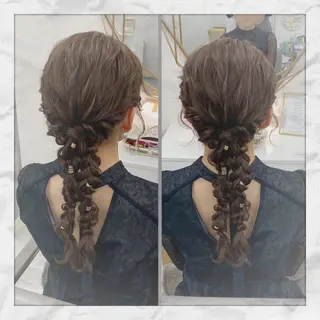 セミロング ヘアアレンジ ヘアセット/着付け 𓇼 松本 夏美𓇼のヘアスタイル