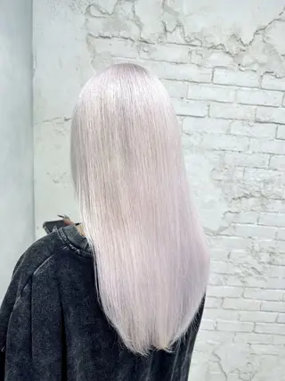 ロング カラー レイヤーブリーチ特化 ホワイト専門/岸のヘアスタイル