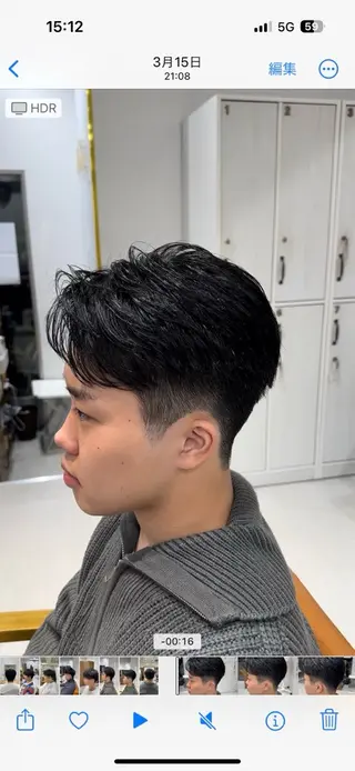 ショート パーマ メンズ レイヤーカット/ 堺 健人のヘアスタイル