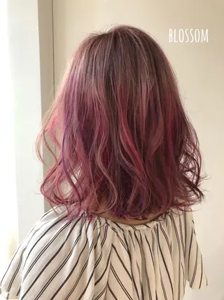 ミディアム カラー ブリーチカラー🌈 石垣翔太のヘアスタイル