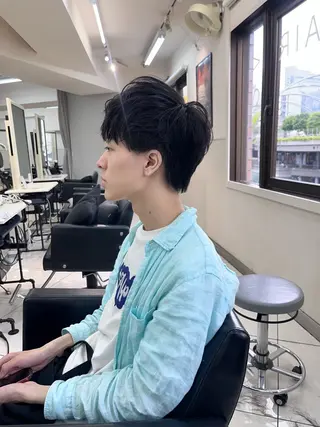 パーマ メンズ 顔まわり/ボブウルフ 🤍愛唯(めい)のヘアスタイル