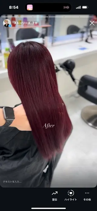 ロング カラー 【ﾐﾆﾓSALE】透 ける艶髪♡ストレートのヘアスタイル