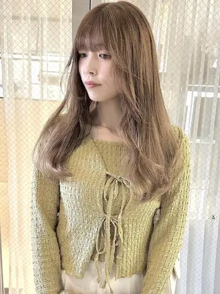 カラー ロング mood 髪質改善 ダブルカラーのヘアスタイル