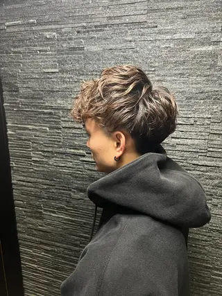 ショート パーマ ✨メンズカット 無料‼️✨土尾快斗のヘアスタイル