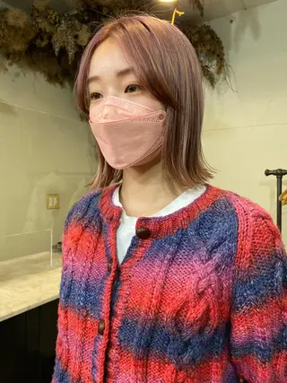 ミディアム なぎ🌿.∘[ボブ, ニュアンスカラー]のヘアスタイル