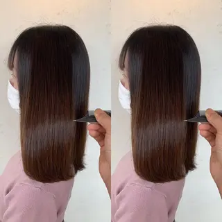 ロング 髪質改善 上品艶感カラーのヘアスタイル