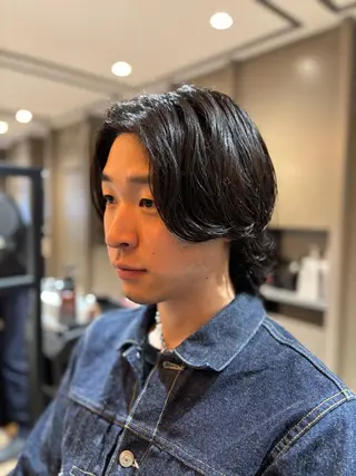 セミロング パーマ メンズ バーバーショップ涼桜新町店所属・田中大 パーマ/メンズカットのヘアスタイル